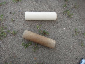 old and new throwing dowel
